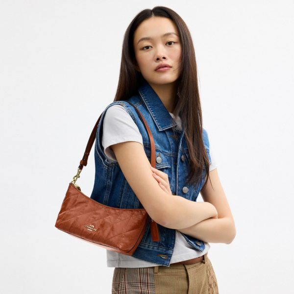 Coach Outlet Caitlin Shoulder Bag With Quilting And Charm - Preorder