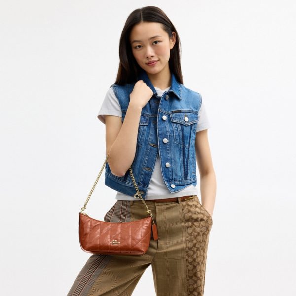 Coach Outlet Caitlin Shoulder Bag With Quilting And Charm - Preorder