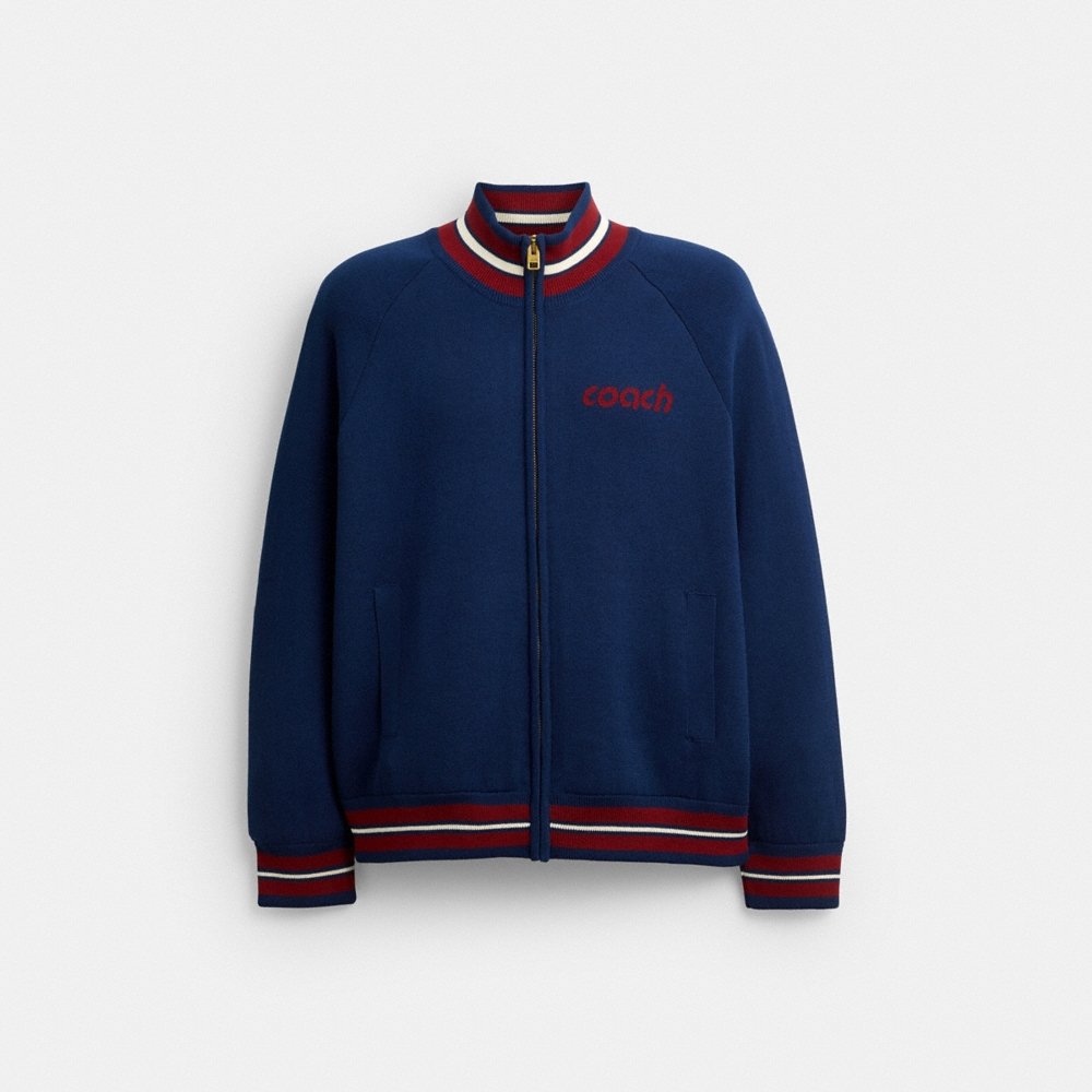 Coach Zip Front Knit Cardigan In Organic Cotton And Recycled Polyester - Preorder