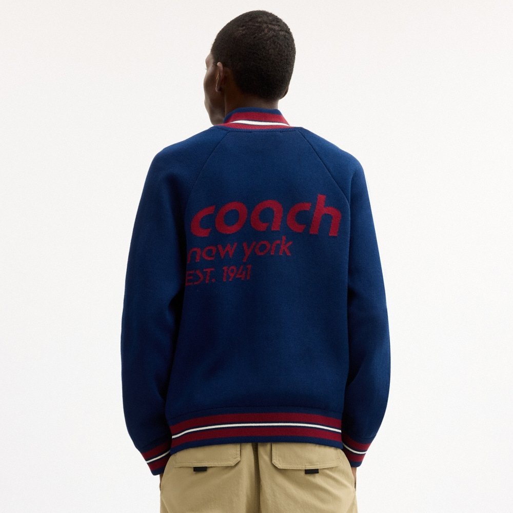 Coach Zip Front Knit Cardigan In Organic Cotton And Recycled Polyester - Preorder