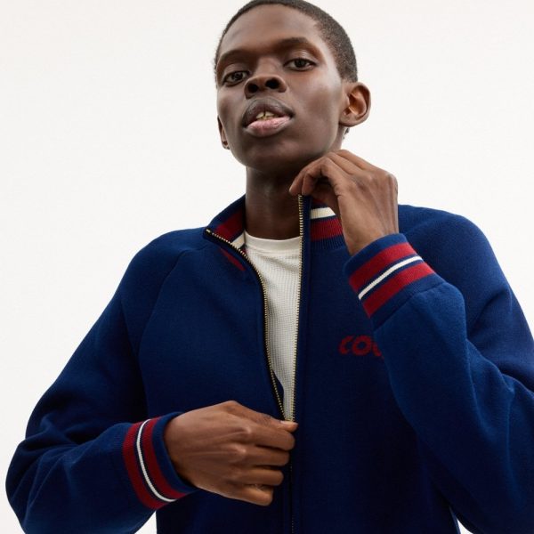 Coach Zip Front Knit Cardigan In Organic Cotton And Recycled Polyester - Preorder