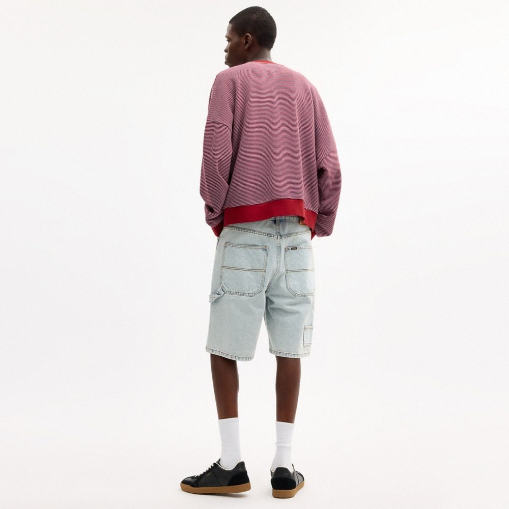 Coach Striped Crewneck Sweatshirt In Organic Cotton - Preorder