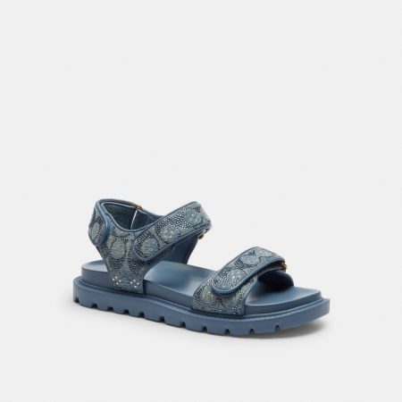 Coach Outlet Brynn Sandal In Crystal Signature Denim - Preorder — Denim