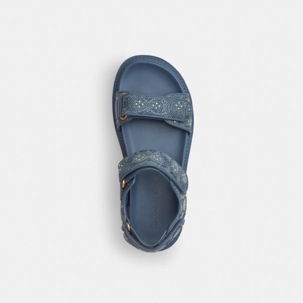 Coach Outlet Brynn Sandal In Crystal Signature Denim - Preorder