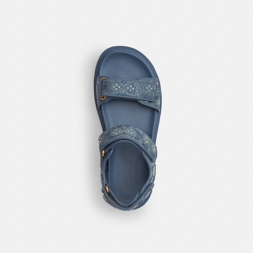 Coach Outlet Brynn Sandal In Crystal Signature Denim - Preorder