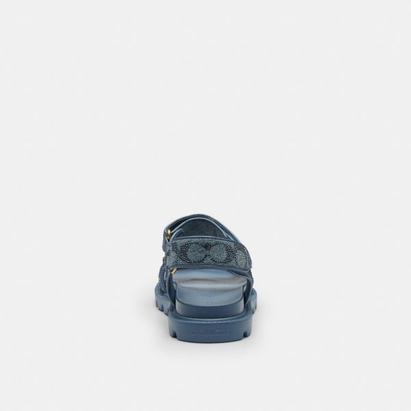 Coach Outlet Brynn Sandal In Crystal Signature Denim - Preorder