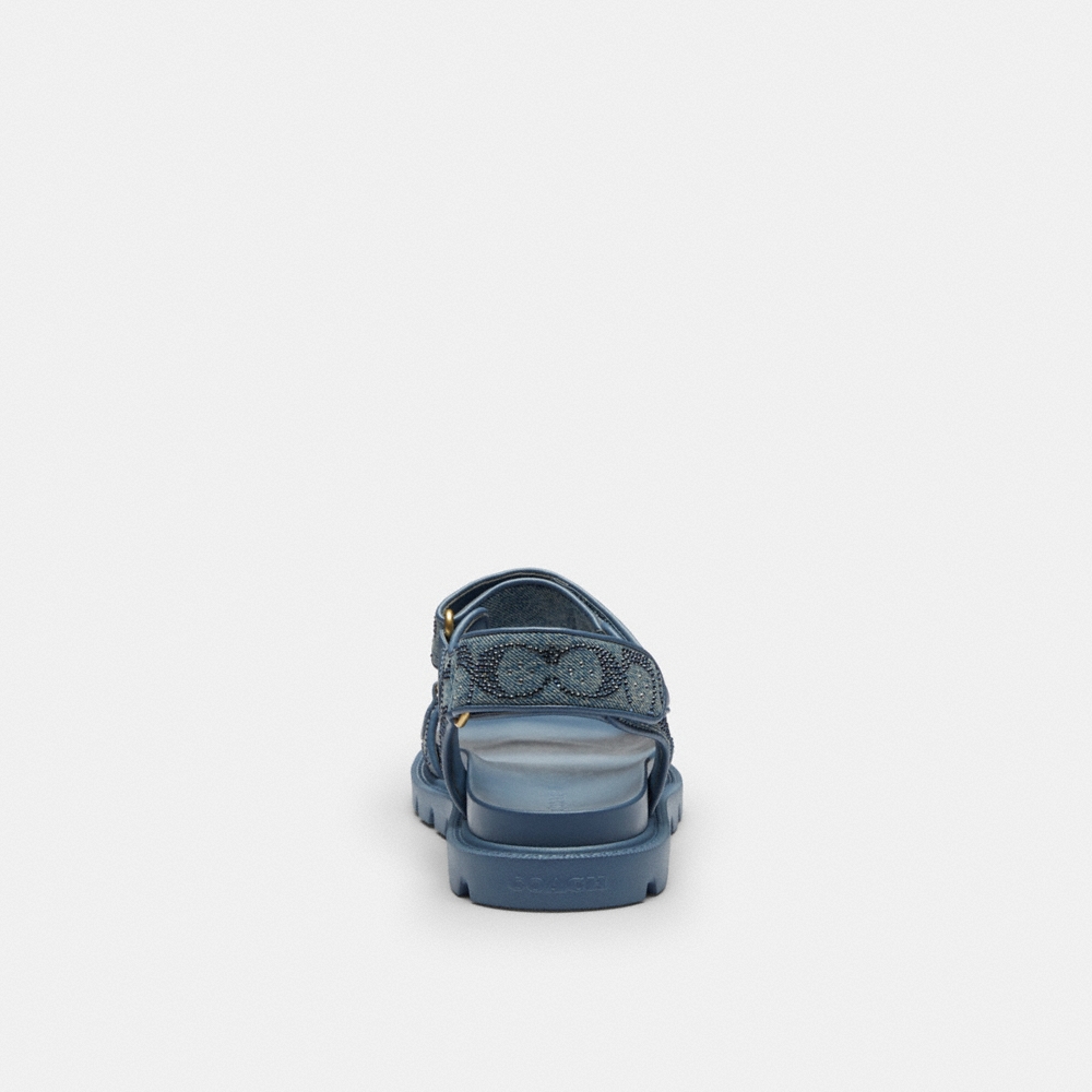 Coach Outlet Brynn Sandal In Crystal Signature Denim - Preorder