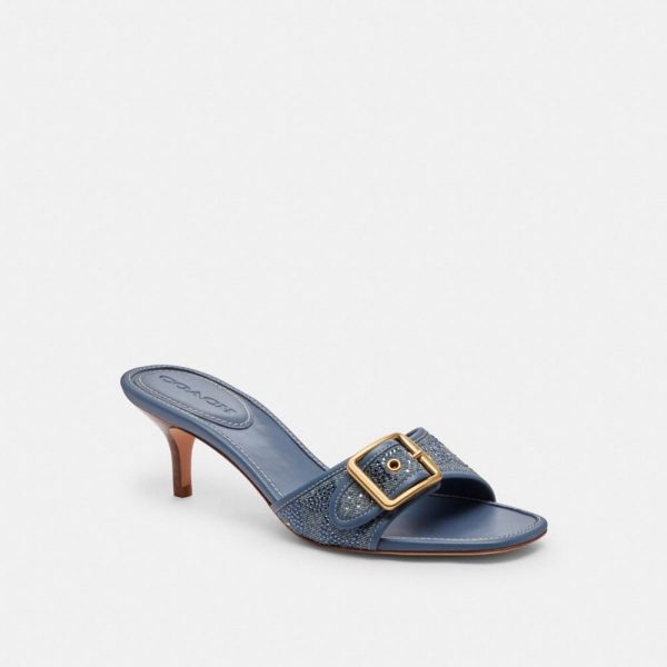 Coach Outlet Margot Sandal In Crystal Signature Denim - Preorder