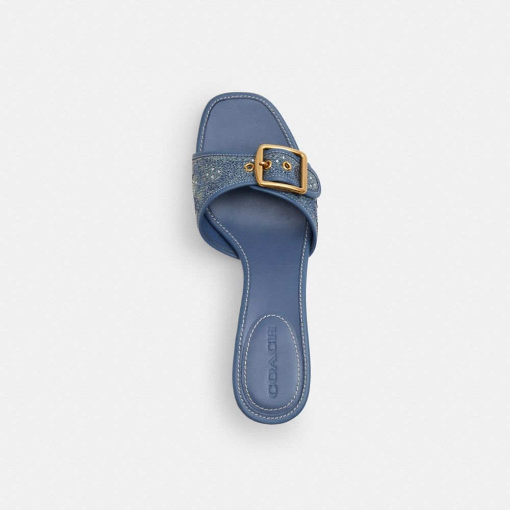 Coach Outlet Margot Sandal In Crystal Signature Denim - Preorder