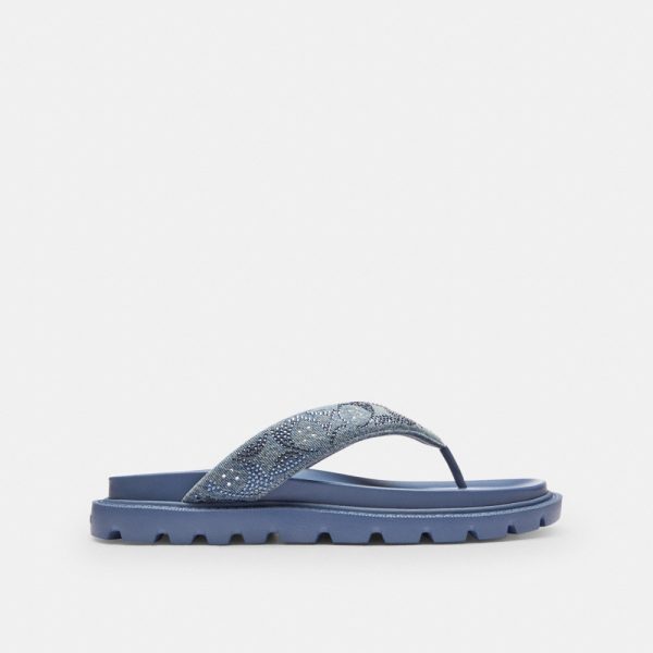 Coach Outlet Brynn Thong Sandal In Crystal Signature Denim - Preorder
