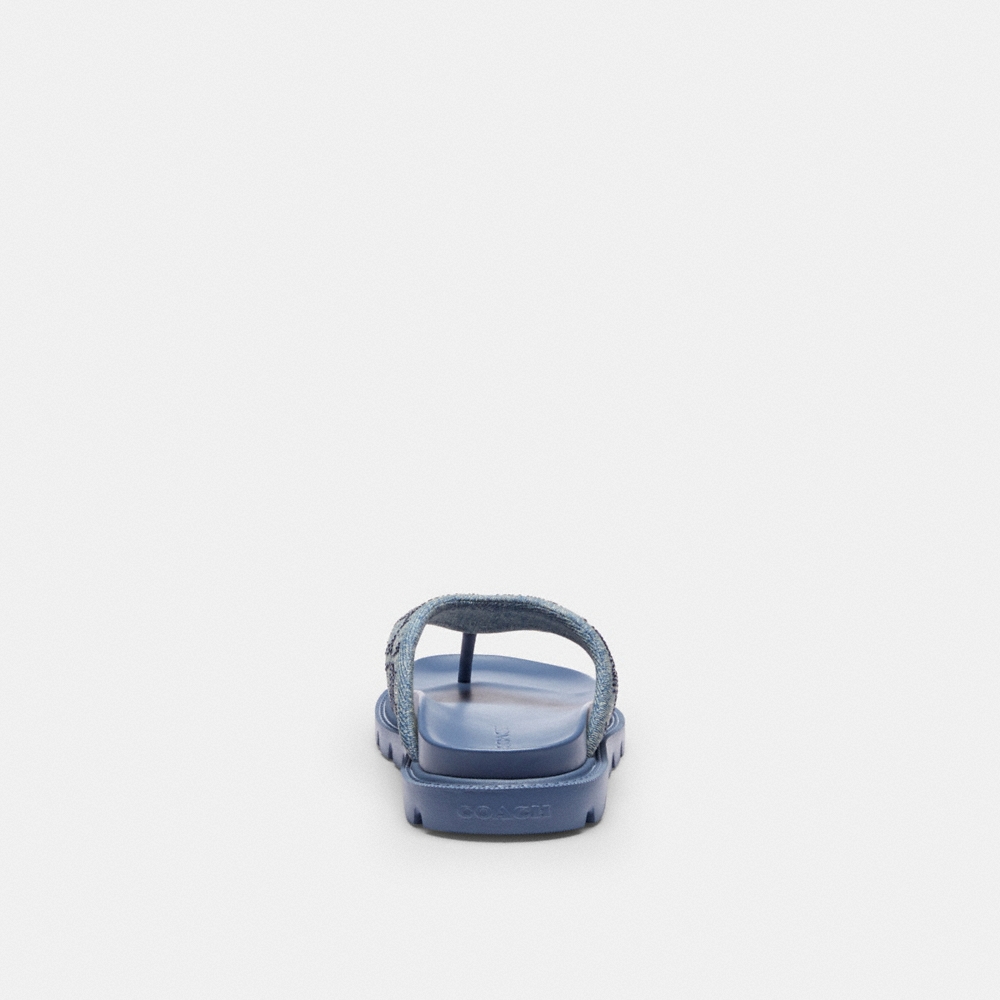 Coach Outlet Brynn Thong Sandal In Crystal Signature Denim - Preorder