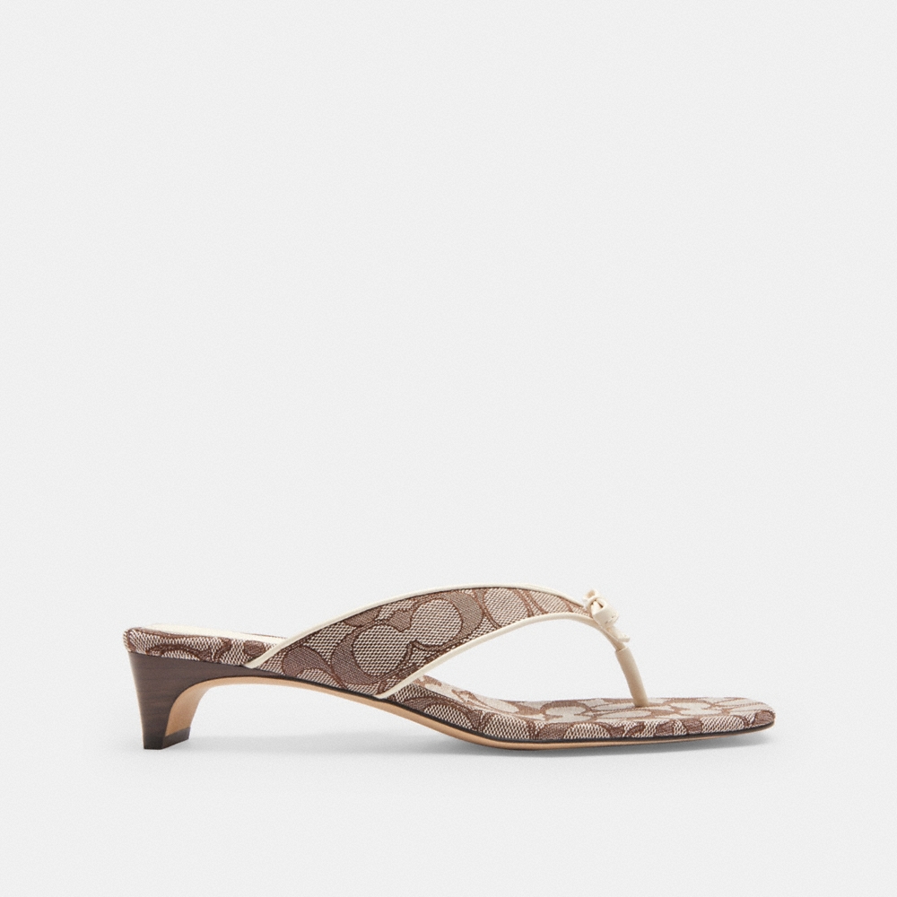 Coach Outlet Bow Thong Kitten Heel In Signature Jacquard - Preorder - Image 2