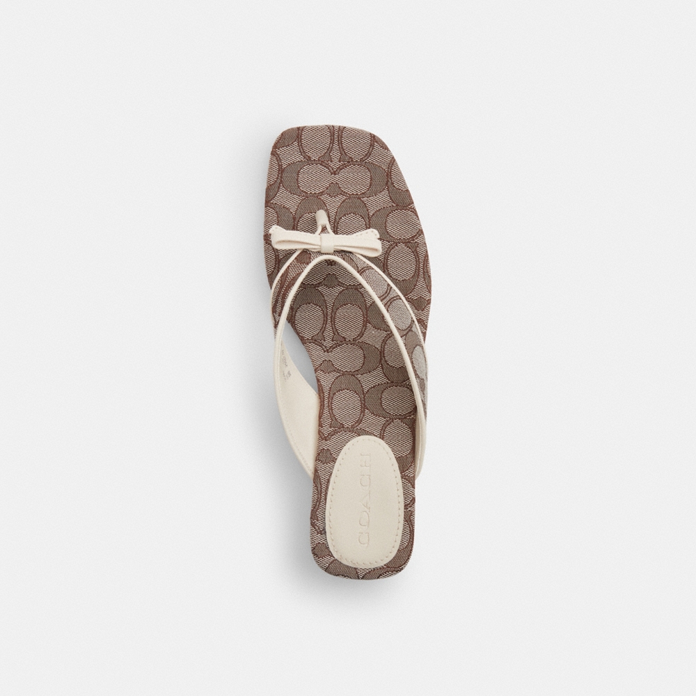 Coach Outlet Bow Thong Kitten Heel In Signature Jacquard - Preorder - Image 3