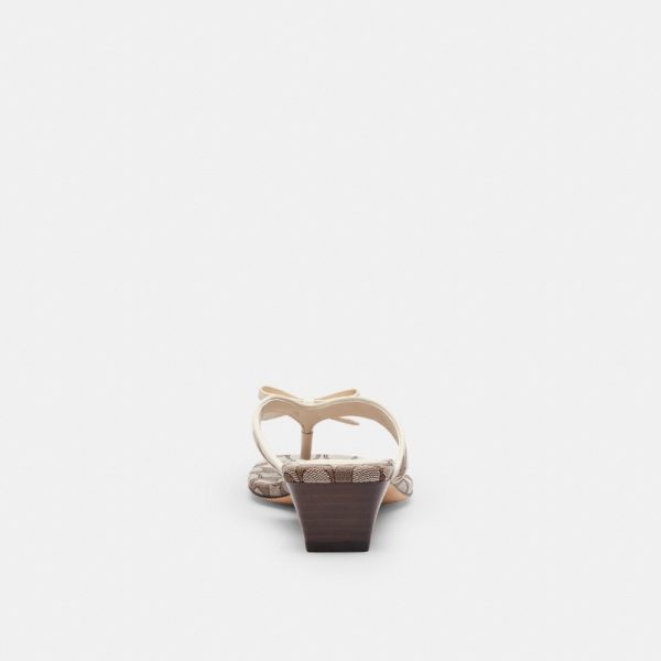 Coach Outlet Bow Thong Kitten Heel In Signature Jacquard - Preorder