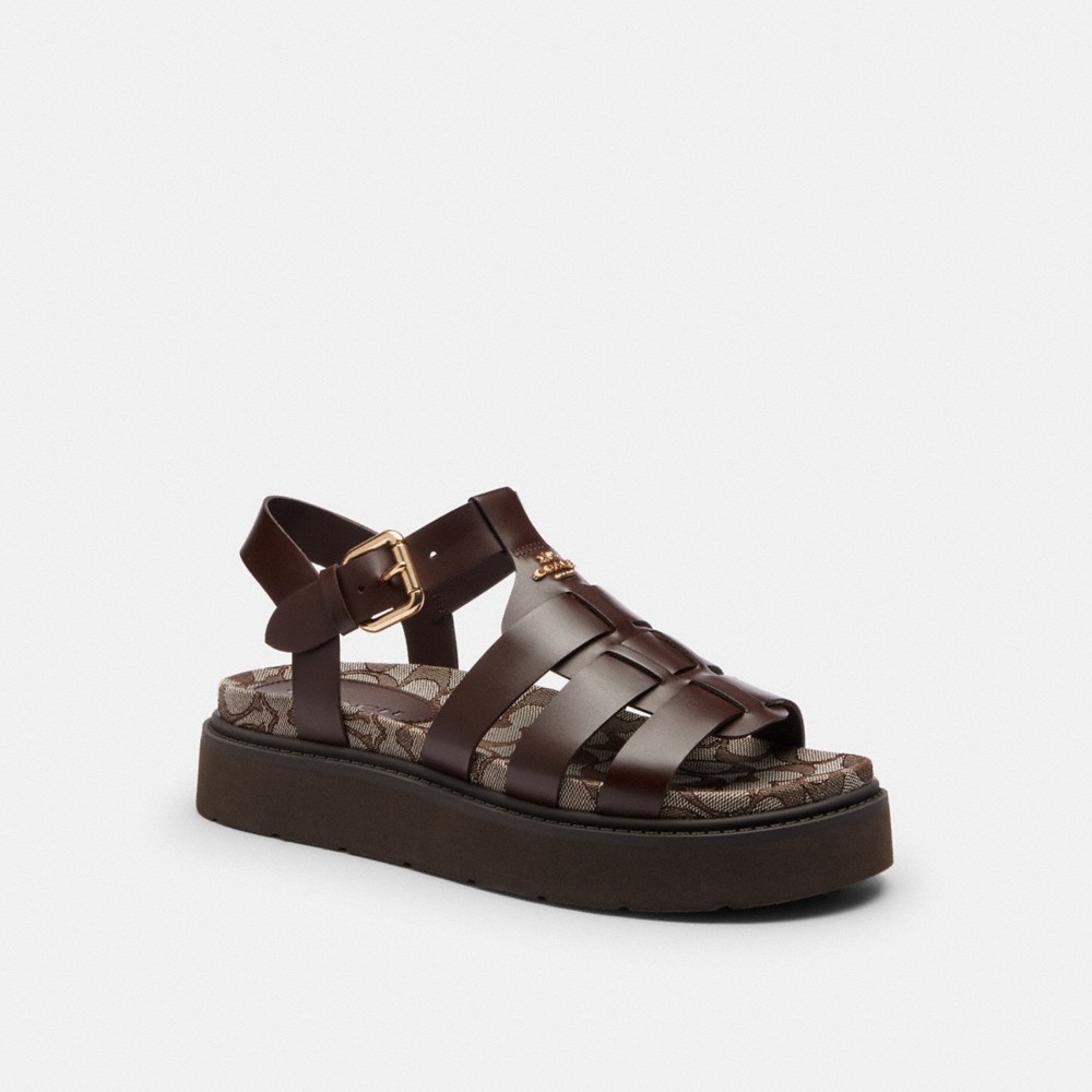 Coach Outlet Lucy Lug Sole Sandal In Signature Jacquard - Preorder