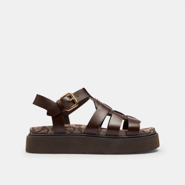 Coach Outlet Lucy Lug Sole Sandal In Signature Jacquard - Preorder