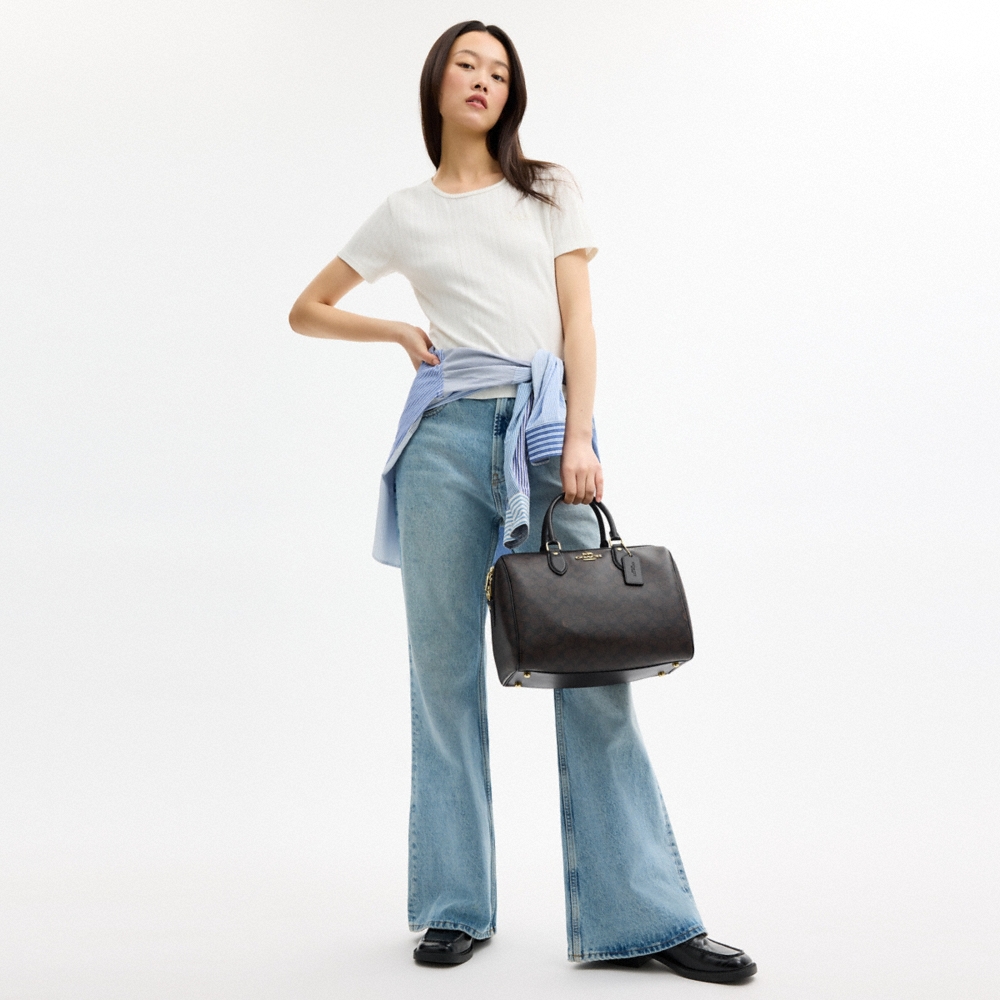 Coach Outlet Rowan Large Satchel Bag In Signature Canvas - Preorder