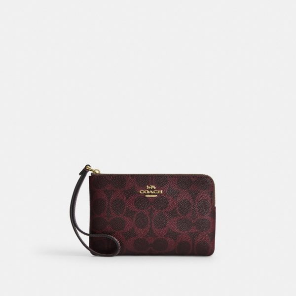 Coach Outlet Corner Zip Wristlet In Signature Canvas - Preorder