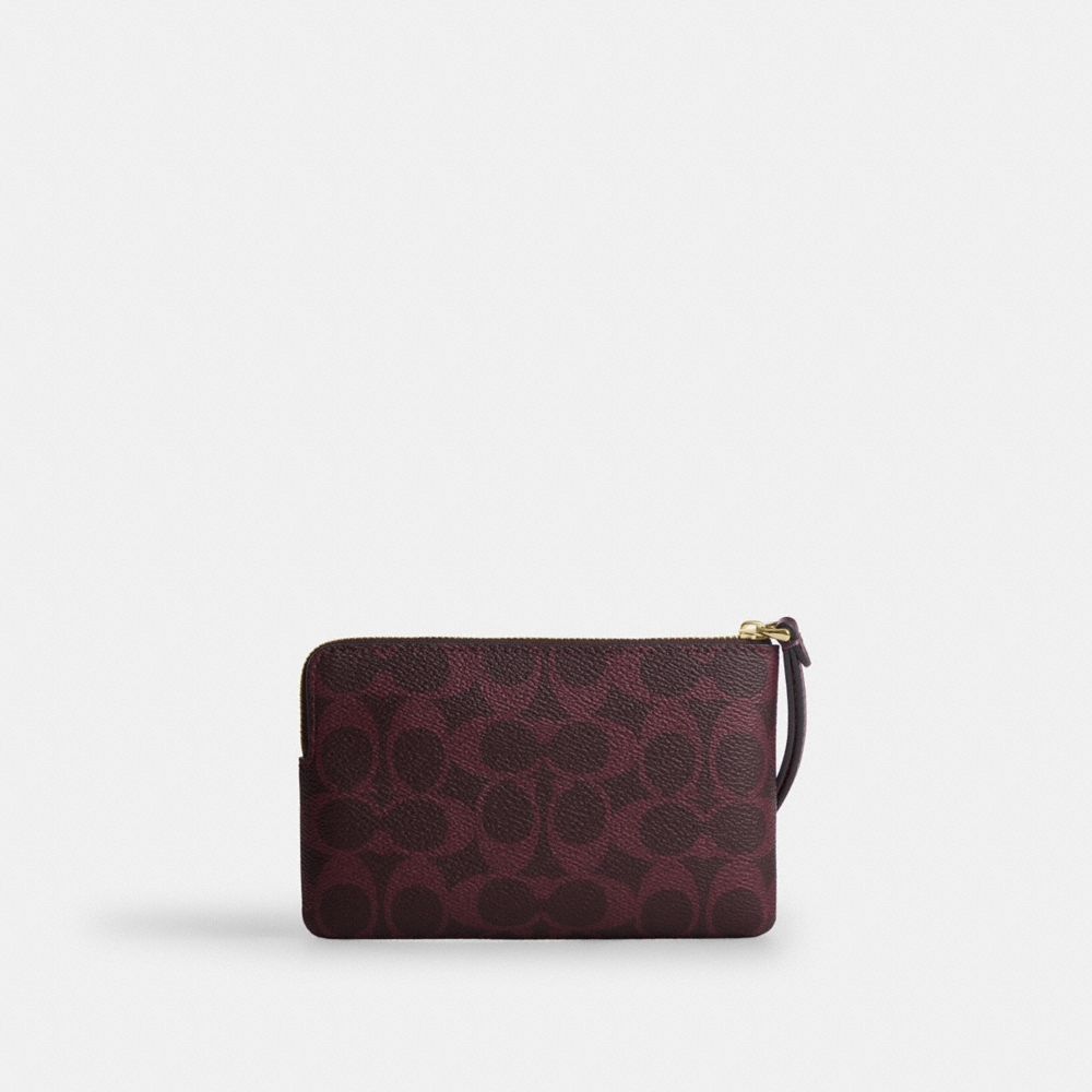 Coach Outlet Corner Zip Wristlet In Signature Canvas - Preorder