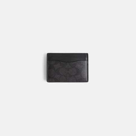 Coach Restored Money Clip Card Case In Signature Canvas - Preorder — Black Signature