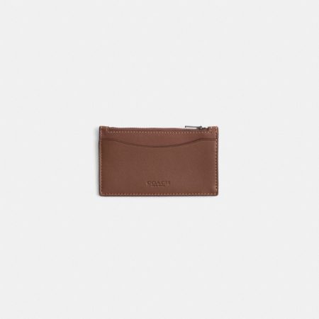 Coach Restored Zip Card Case - Preorder — Dark Saddle