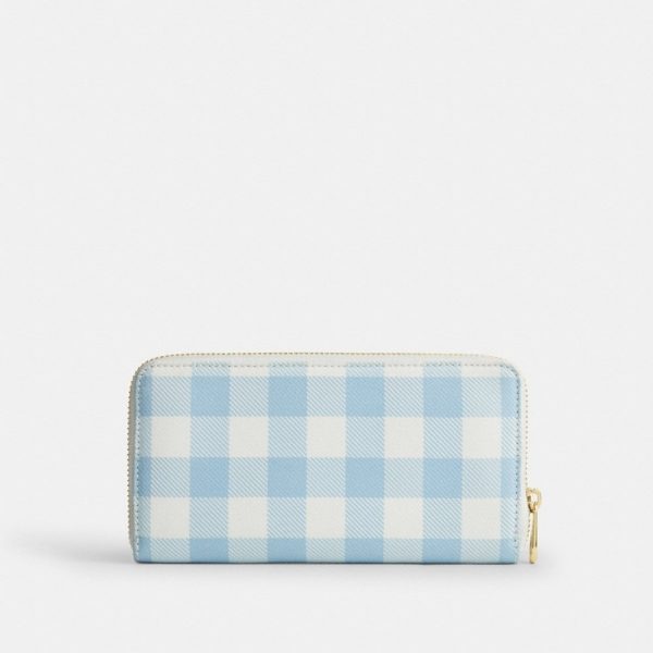 Coach Outlet Long Zip Around Wallet With Gingham Print - Preorder
