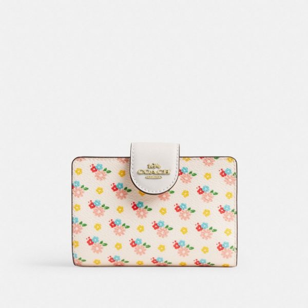 Coach Outlet Medium Corner Zip Wallet With Floral Print - Preorder