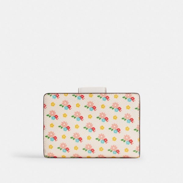 Coach Outlet Medium Corner Zip Wallet With Floral Print - Preorder