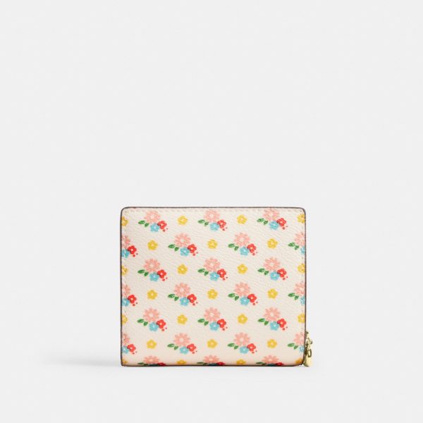 Coach Outlet Snap Wallet With Floral Print And Charm - Preorder
