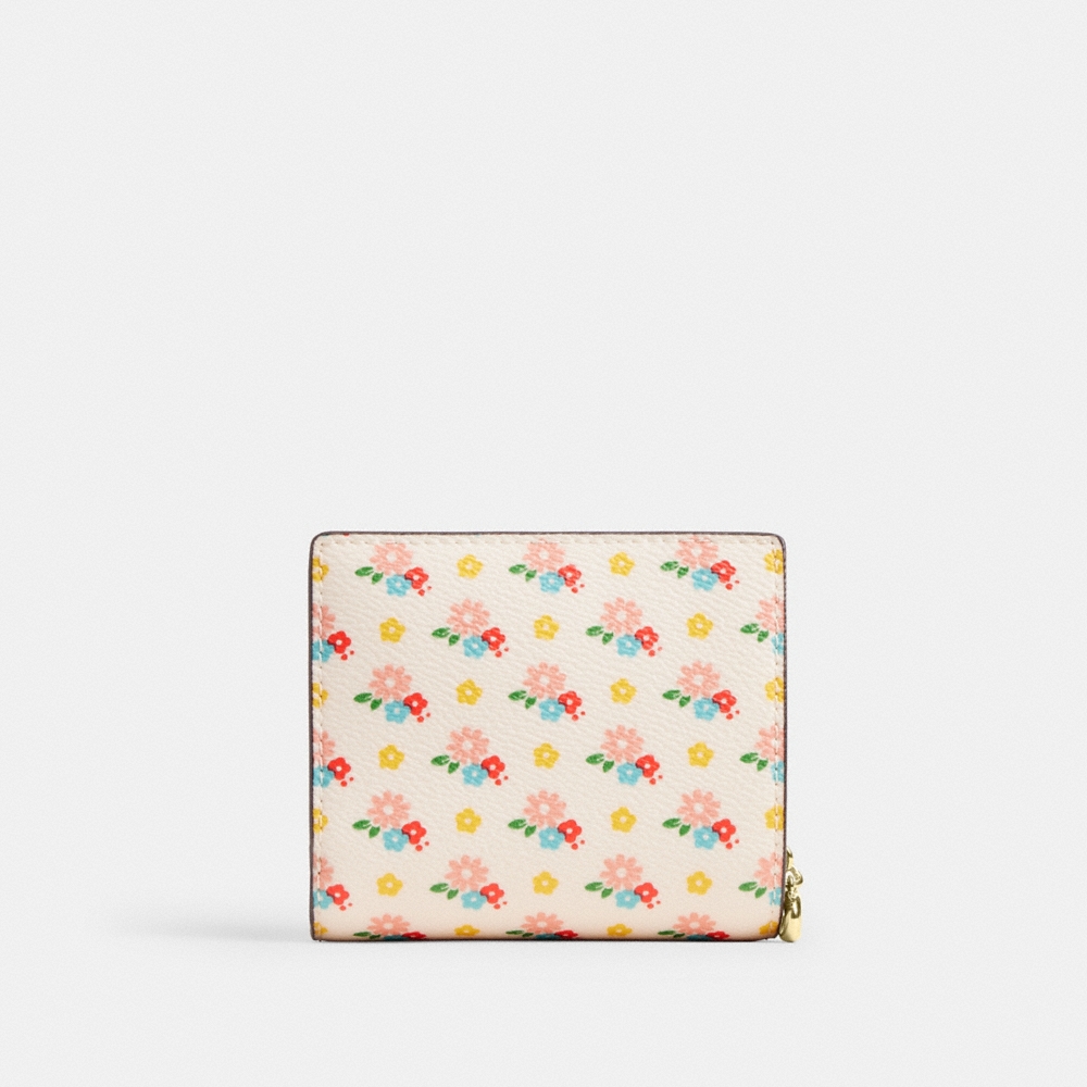 Coach Outlet Snap Wallet With Floral Print And Charm - Preorder