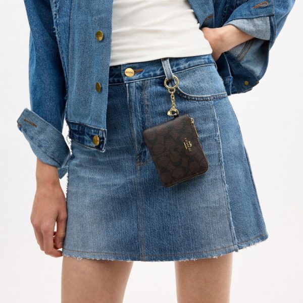 Coach Outlet Small Corner Zip Wallet In Signature Canvas - Preorder