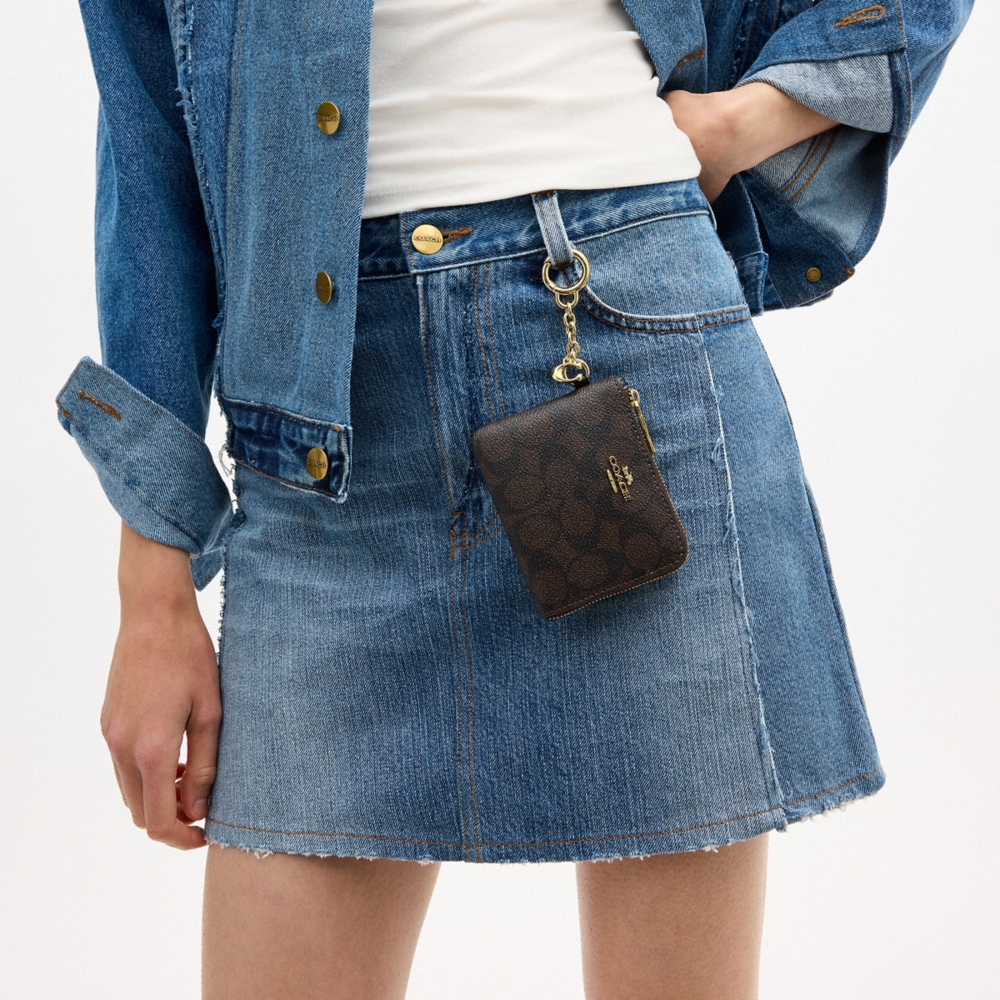 Coach Outlet Small Corner Zip Wallet In Signature Canvas - Preorder