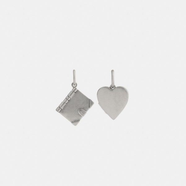 Coach Heart Locket And Book Mismatch Earrings - Preorder