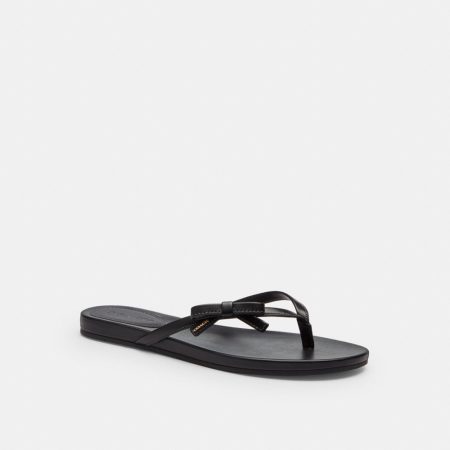 Coach Outlet Bow Flip Flop - Preorder — Black