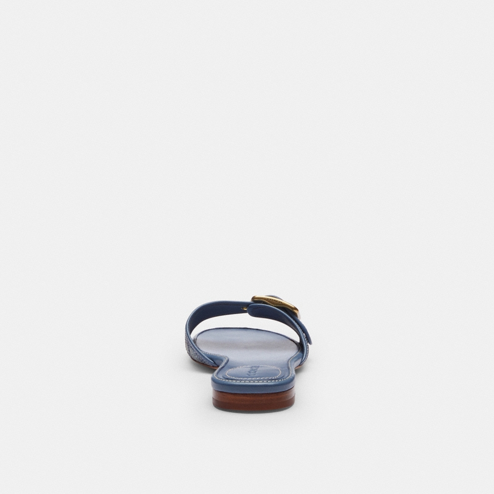 Coach Outlet Margot Flat Sandal In Crystal Signature Denim - Preorder