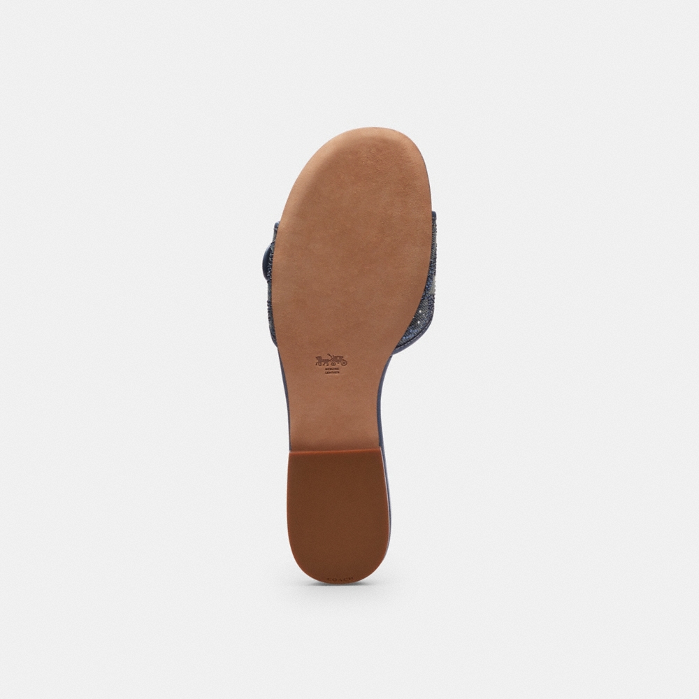 Coach Outlet Margot Flat Sandal In Crystal Signature Denim - Preorder