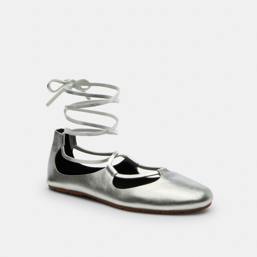 Coach Outlet Lace-Up Soft Ballet Flat - Preorder
