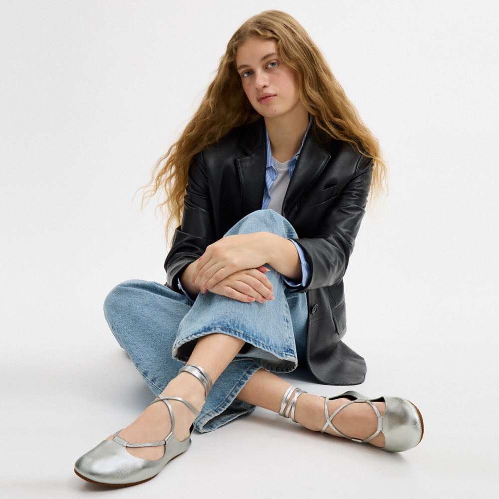 Coach Outlet Lace-Up Soft Ballet Flat - Preorder