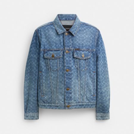 Coach Outlet Signature Denim Trucker Jacket - Preorder — Cold Spring Medium Wash