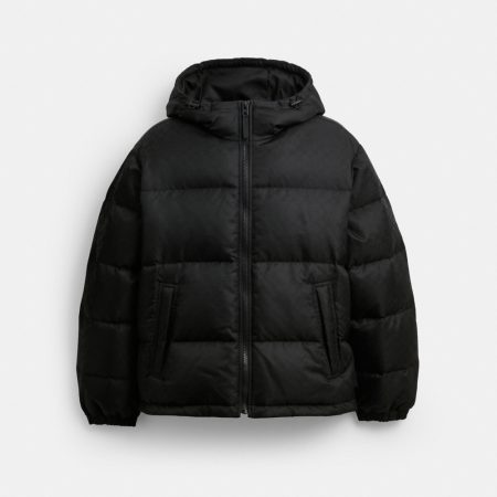 Coach Outlet Tonal Signature Down Jacket - Preorder — Black