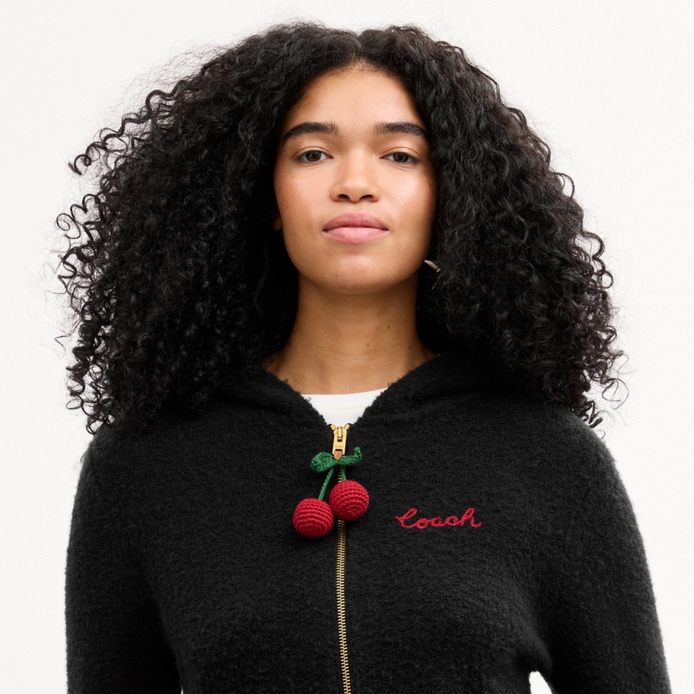Coach Outlet Cherry Charm Knit Hoodie - Preorder - Image 4