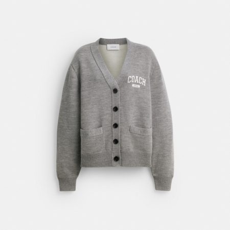 Coach Outlet Double Faced Button Down Cardigan - Preorder — Heather Grey