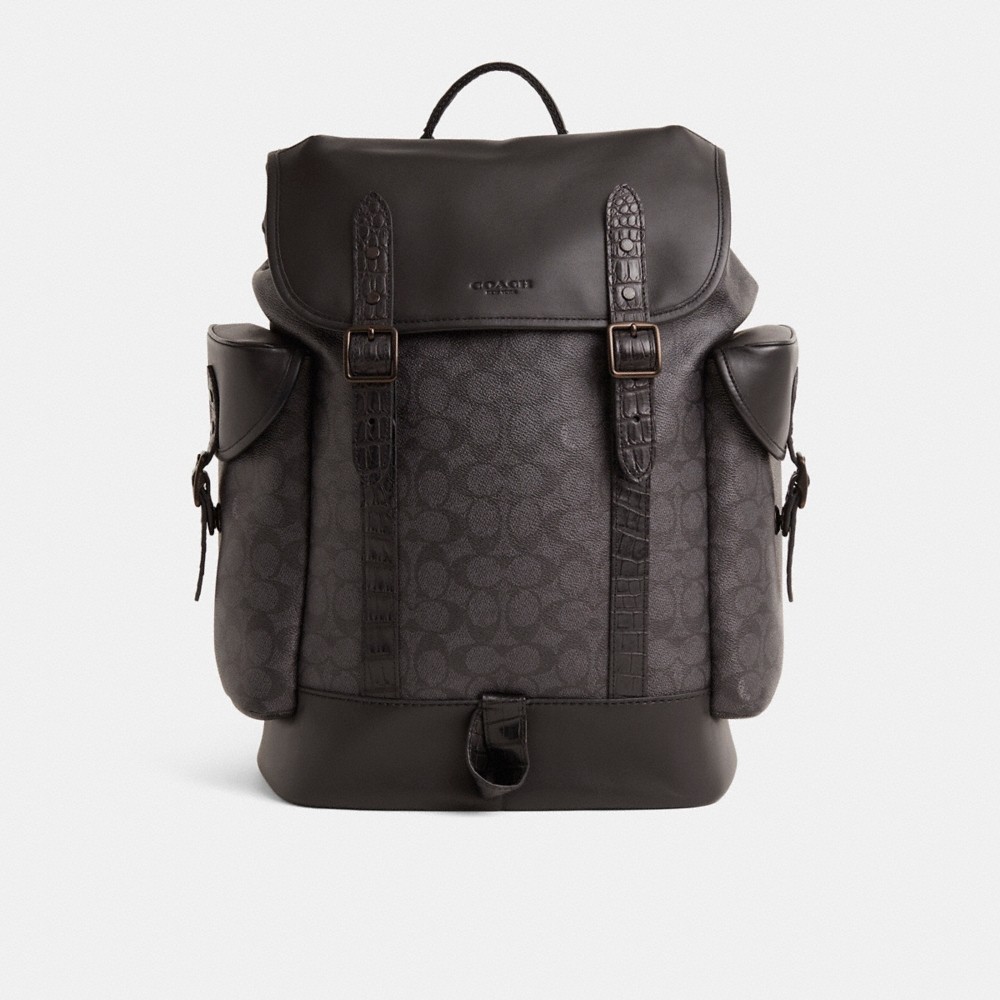Coach Restored Hitch Backpack In Signature Canvas With Crocodile Detail - Preorder