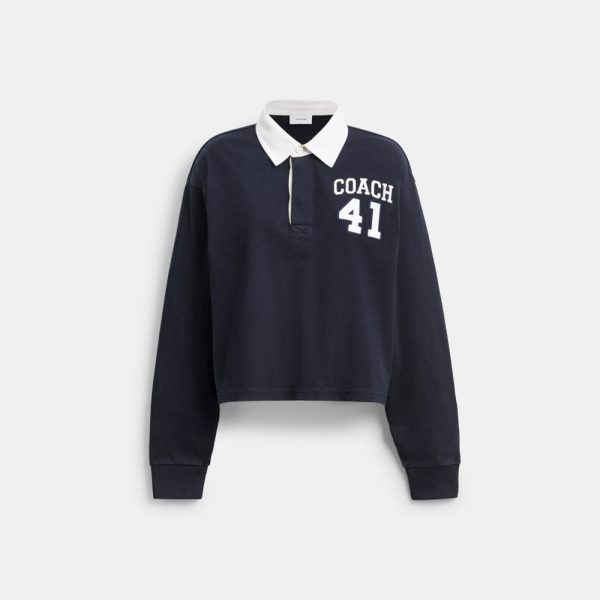 Coach Outlet Heritage Long Sleeve Cropped Rugby Polo - Preorder
