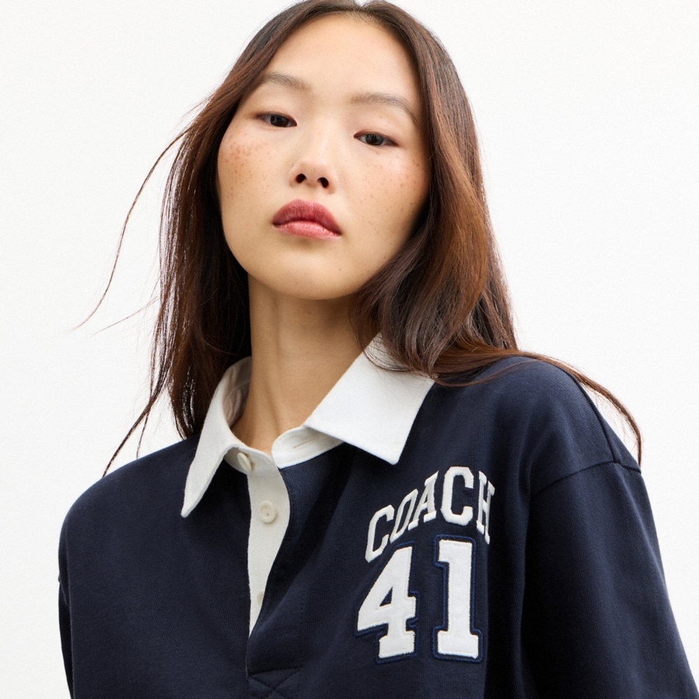 Coach Outlet Heritage Long Sleeve Cropped Rugby Polo - Preorder