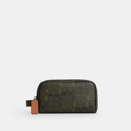Coach Outlet Small Travel Kit In Signature Camo Print - Preorder — Silver/Green