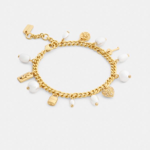 Coach Pearl And Heart Charm Bracelet - Preorder