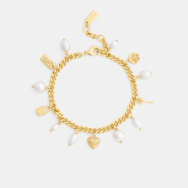 Coach Pearl And Heart Charm Bracelet - Preorder