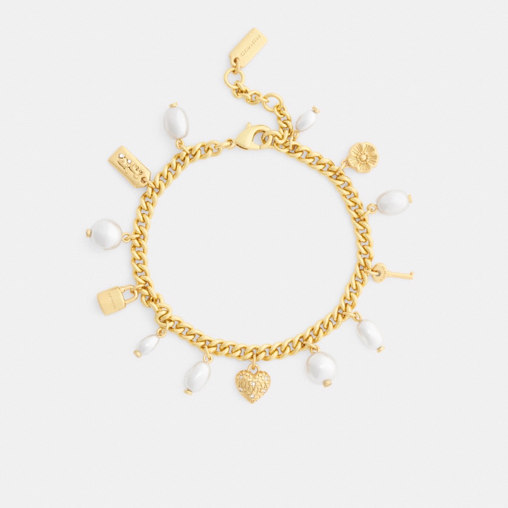 Coach Pearl And Heart Charm Bracelet - Preorder