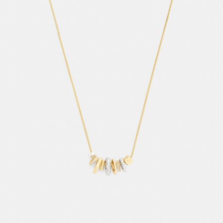 Coach Mixed Rondelle Pendant Necklace - Preorder — Brass/Silver